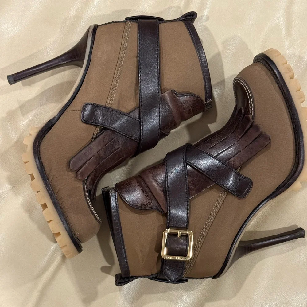 Tory Burch high heel buckled ankle boots